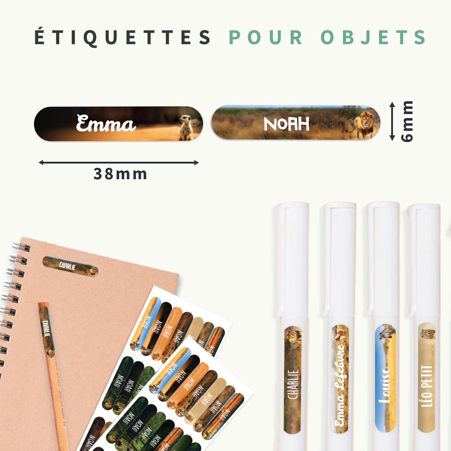 Mini Autocollants au motif réaliste