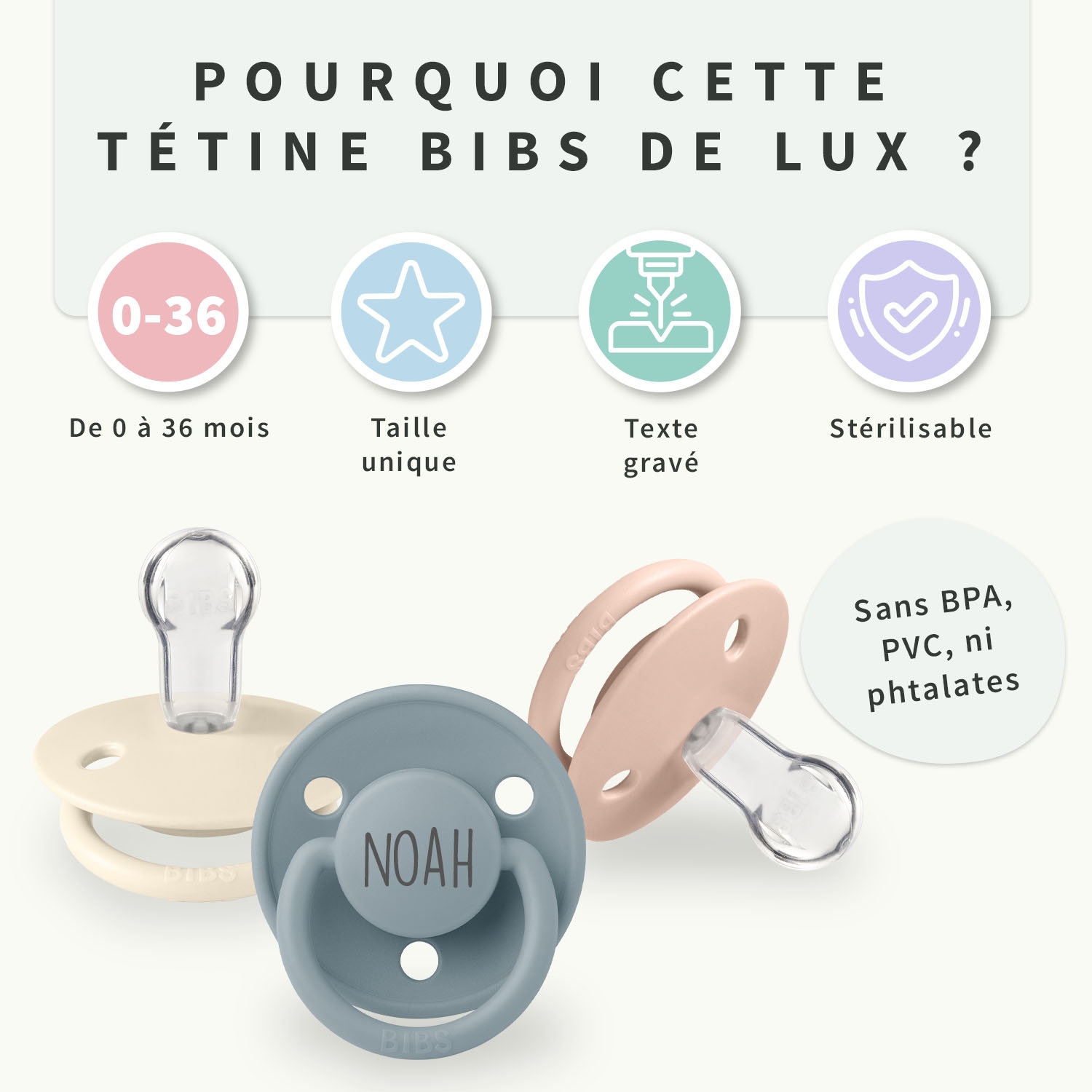 Tétine Personnalisée - BIBS de Lux