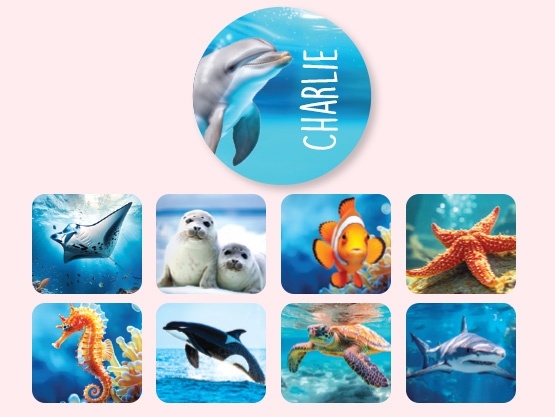 Étiquettes Autocollantes Rondes au motif réaliste