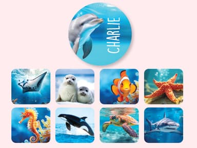 Étiquettes Autocollantes Rondes au motif réaliste