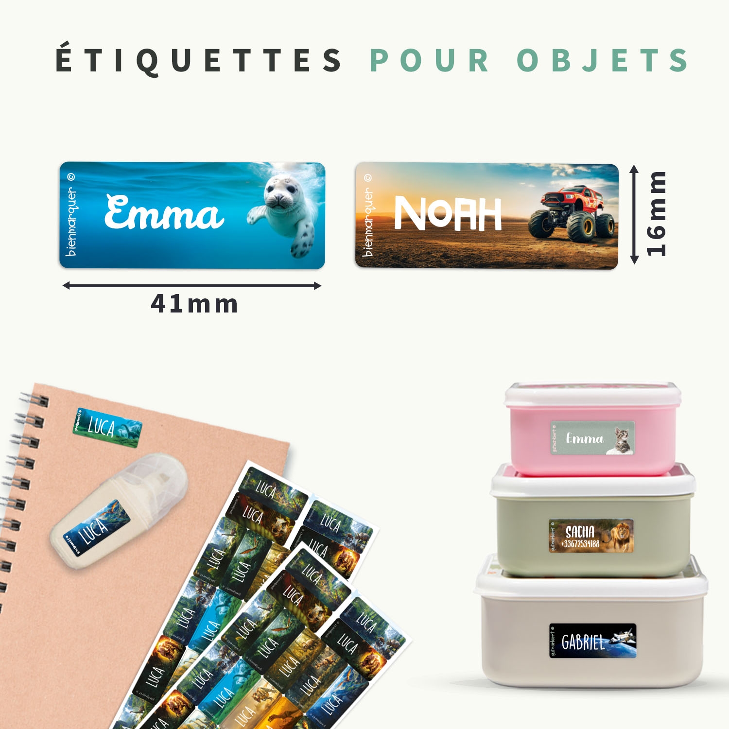 Petites Étiquettes Autocollantes au motif réaliste