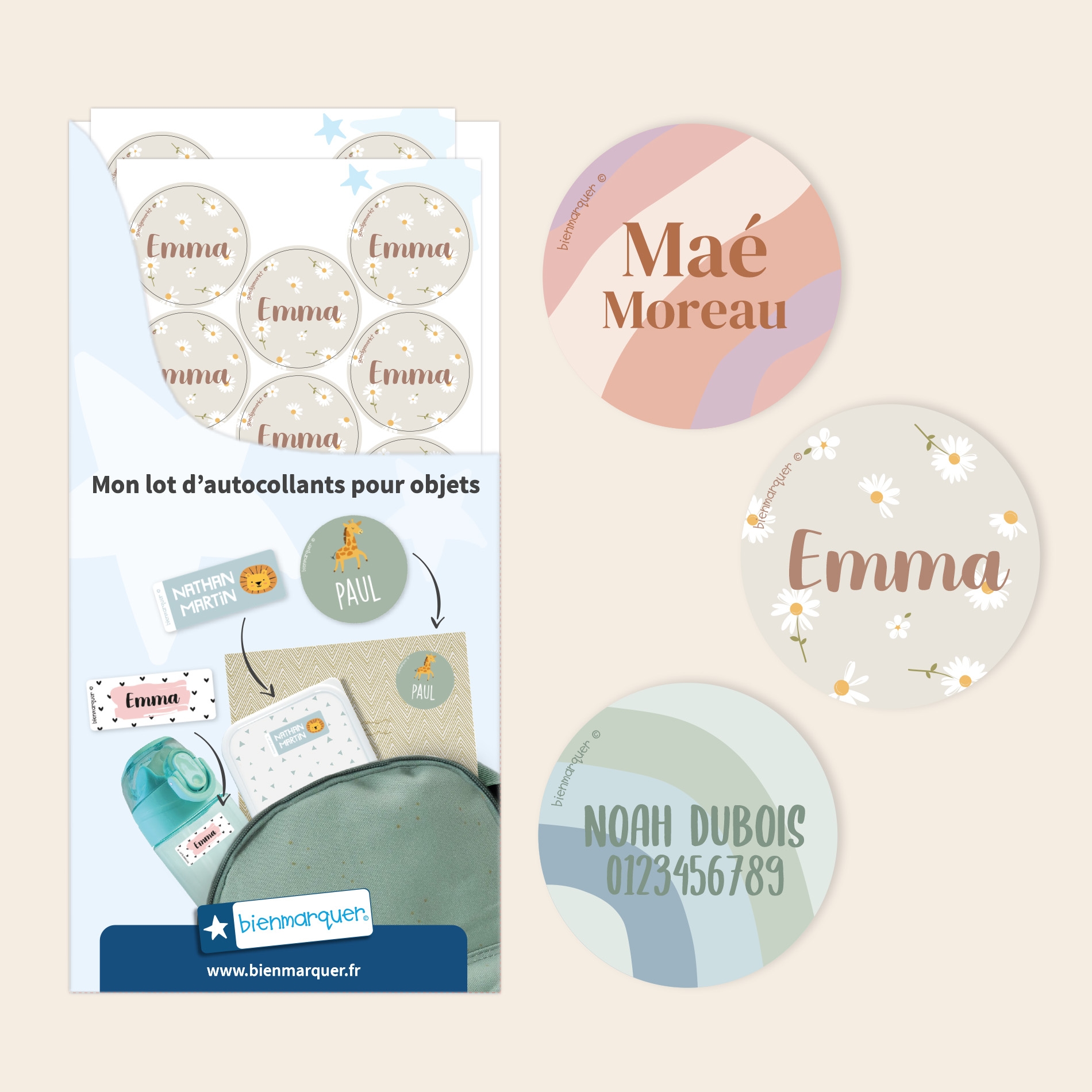 Étiquettes Autocollantes Rondes Tendance