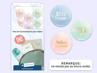 Étiquettes Autocollantes Rondes – Texte Doré / Argenté