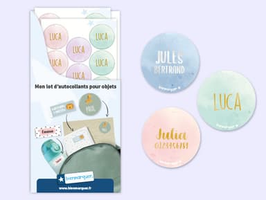 Étiquettes Autocollantes Rondes – Texte Doré / Argenté