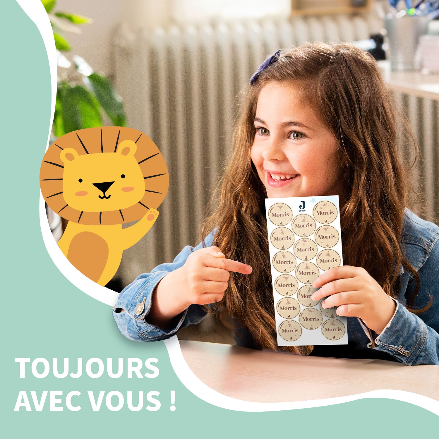 Jollein - Étiquettes Autocollantes Rondes