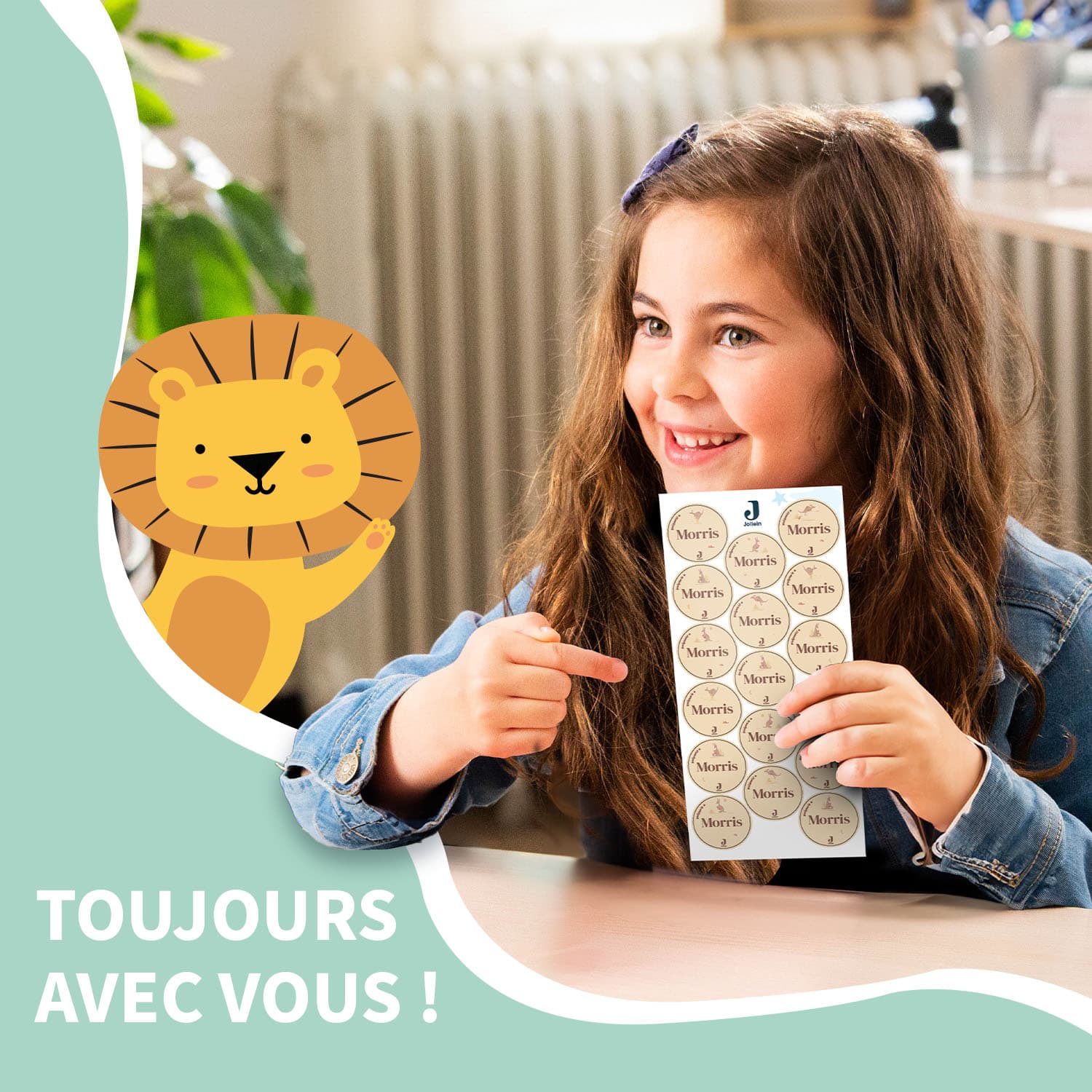 Jollein - Étiquettes Autocollantes Rondes