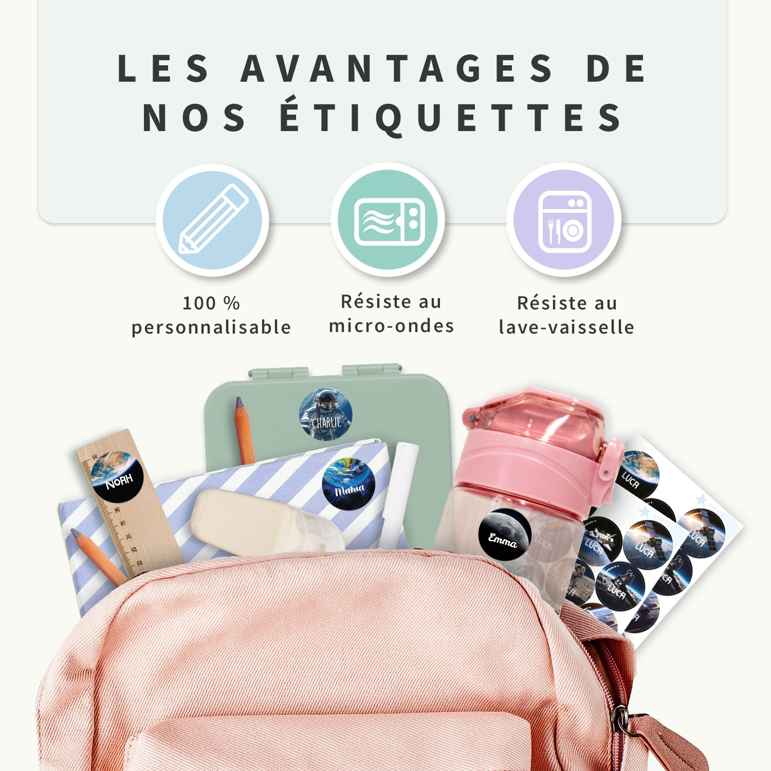 Étiquettes Autocollantes Rondes au motif réaliste