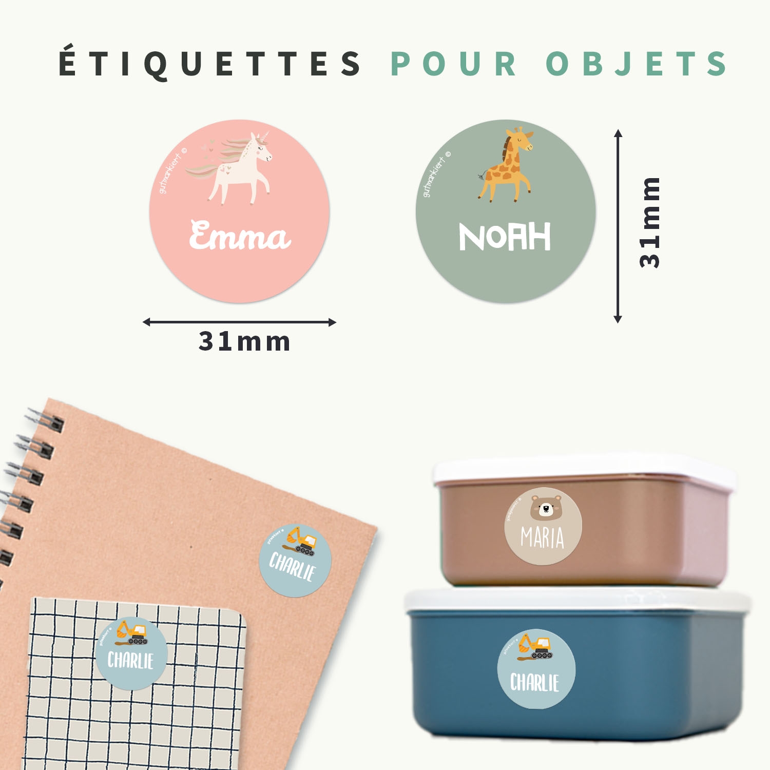 Étiquettes Autocollantes Rondes à Thème