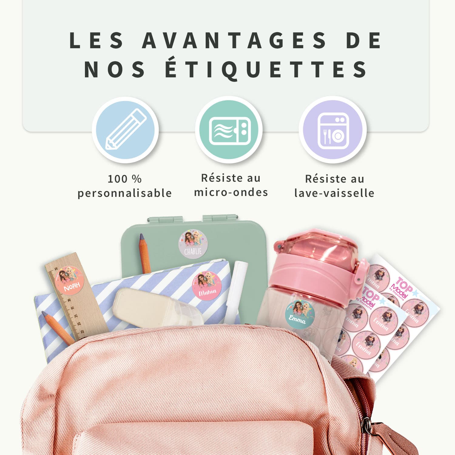 Étiquettes Autocollantes Rondes TOPModel