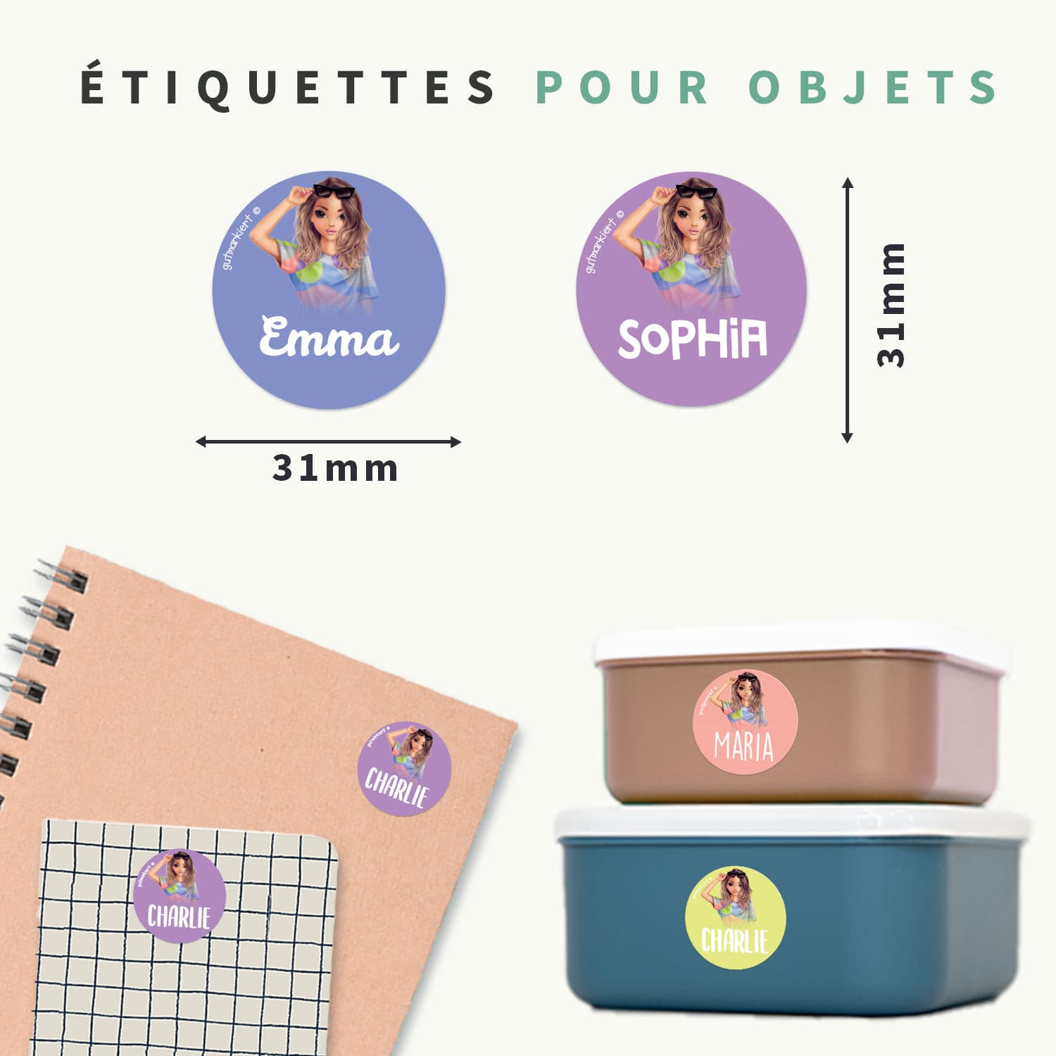 Étiquettes Autocollantes Rondes TOPModel