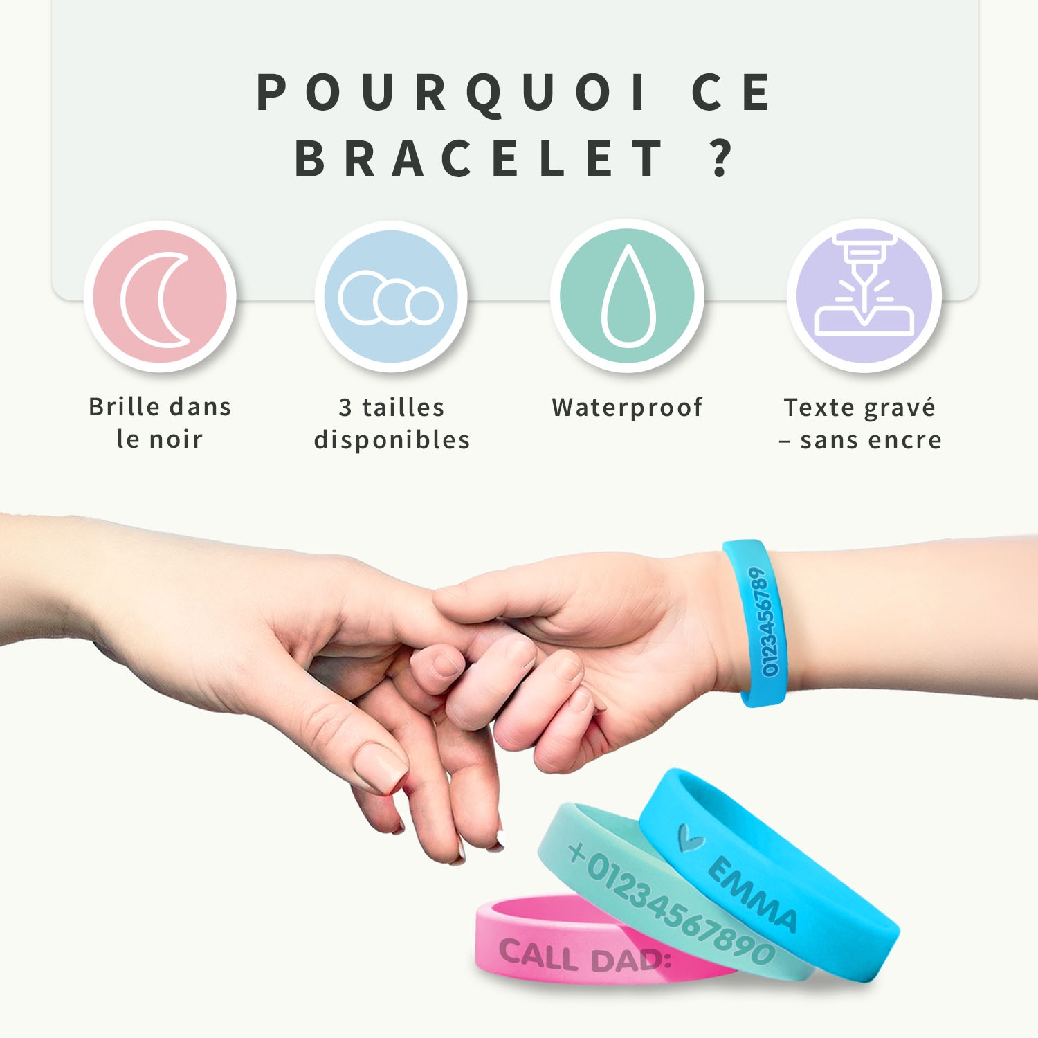 Bracelet d’Identification SOS Phosphorescent