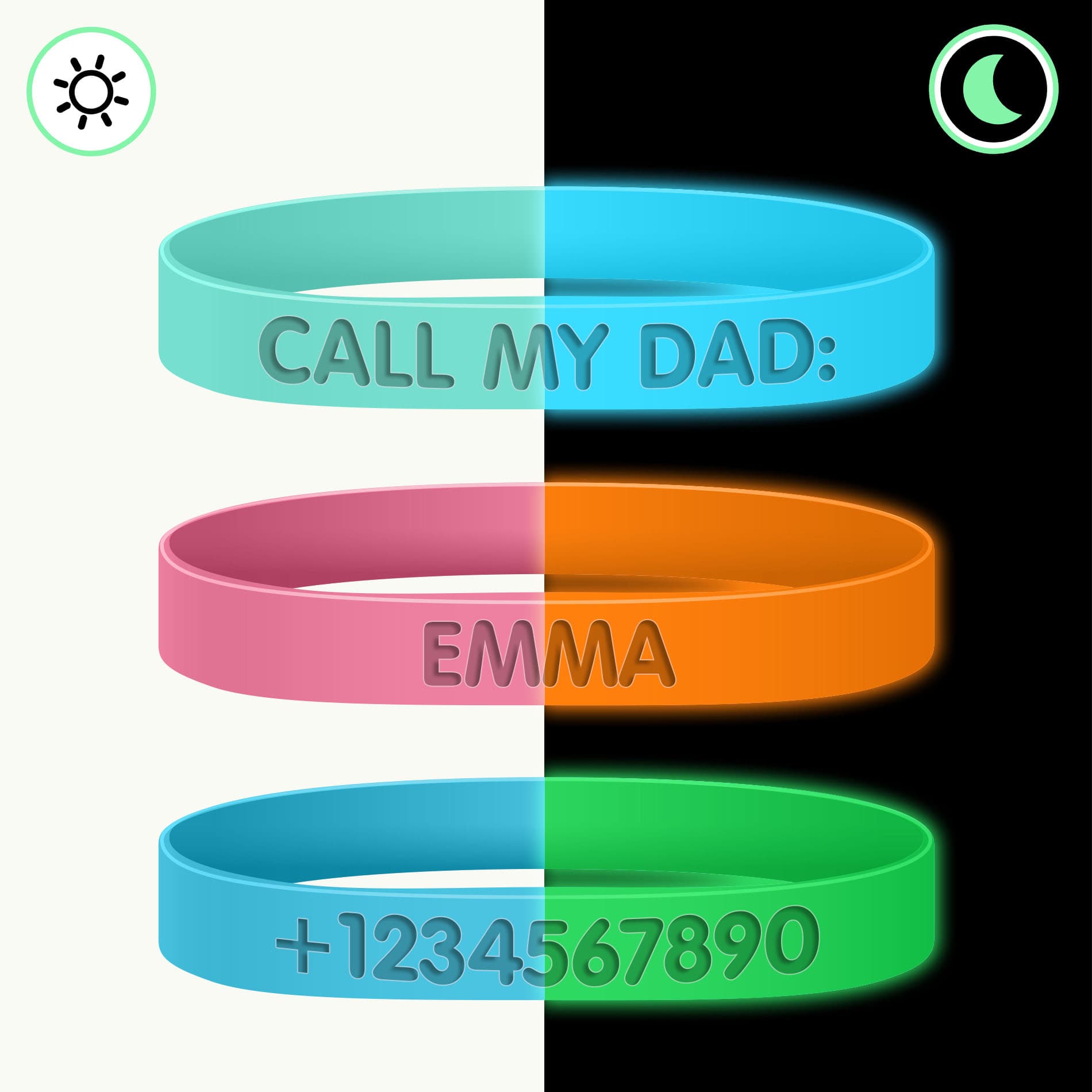 Bracelet d’Identification SOS Phosphorescent