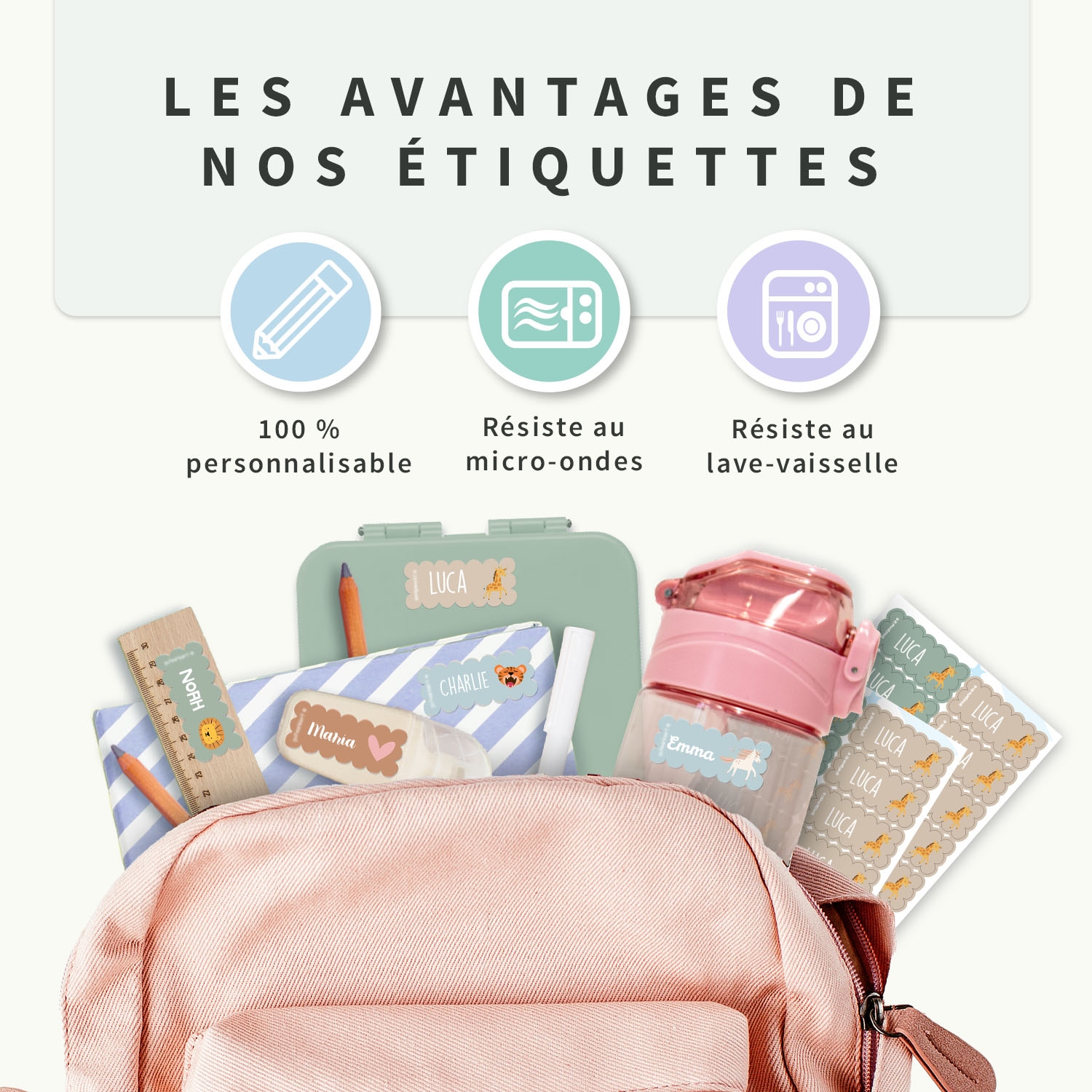 Étiquettes autocollantes avec bords ondulés à thème