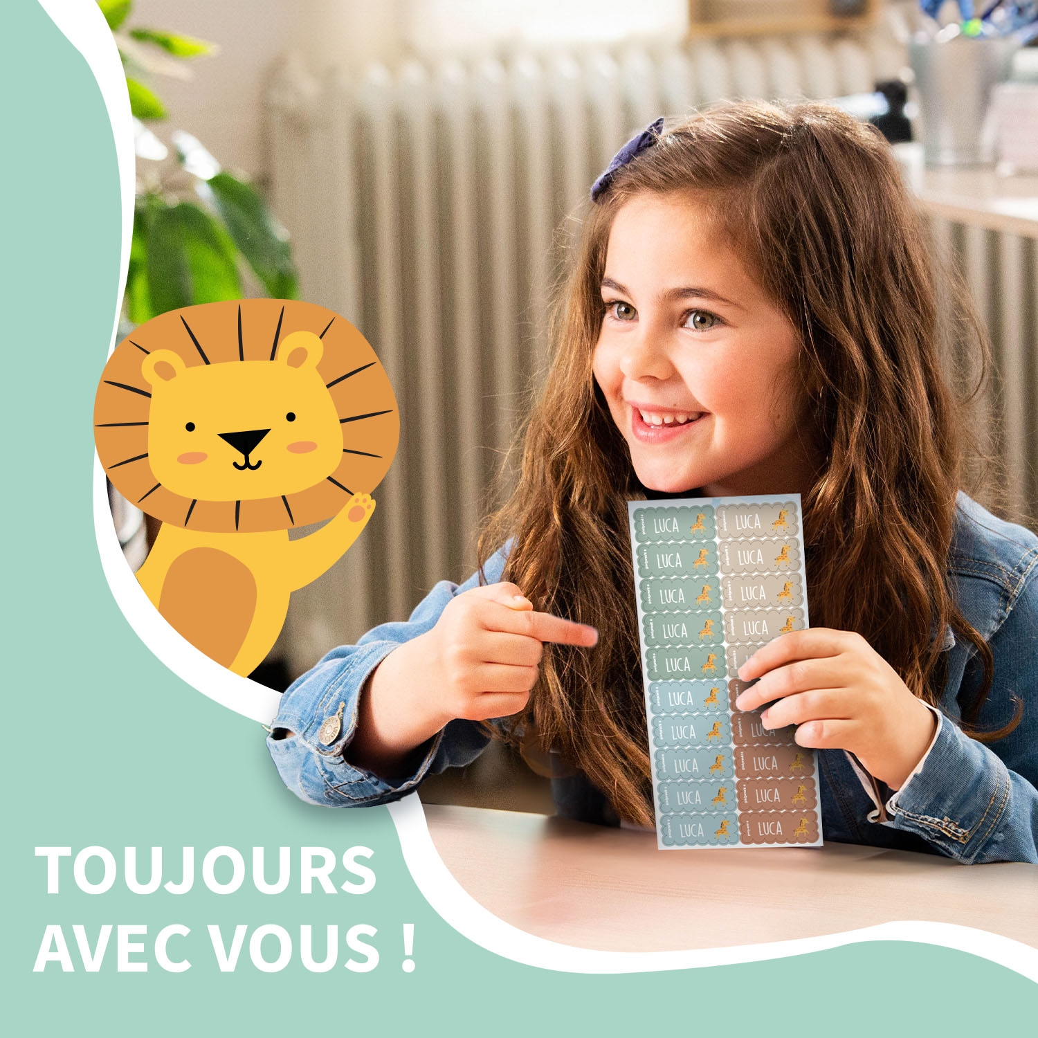 Étiquettes autocollantes avec bords ondulés à thème