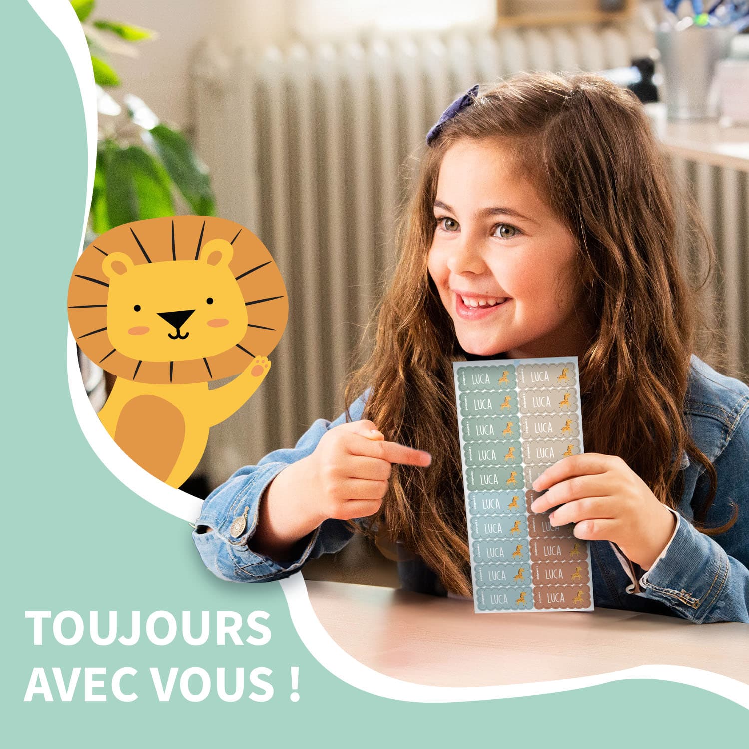 Étiquettes autocollantes avec bords ondulés à thème