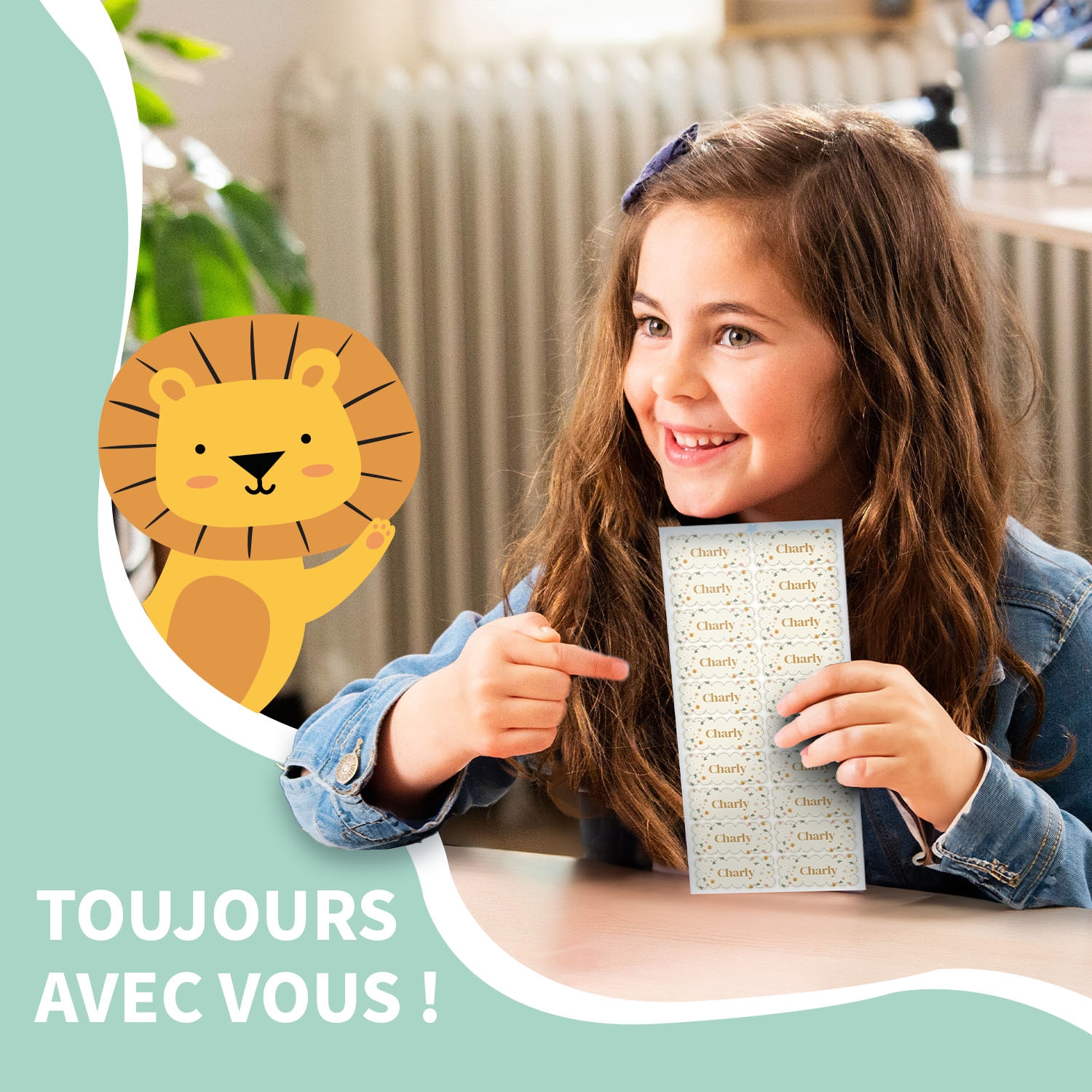 Étiquettes autocollantes avec bords ondulés tendance