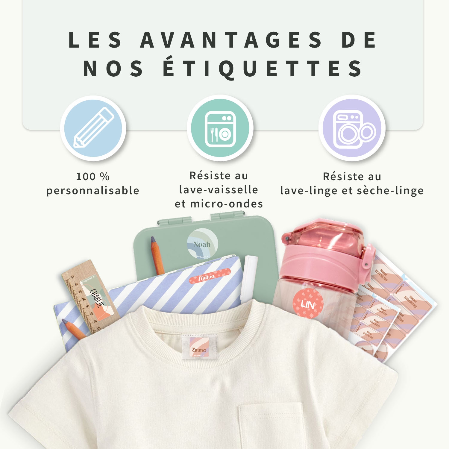 Pack Étiquettes Objets & Vêtements Autocollantes Tendance
