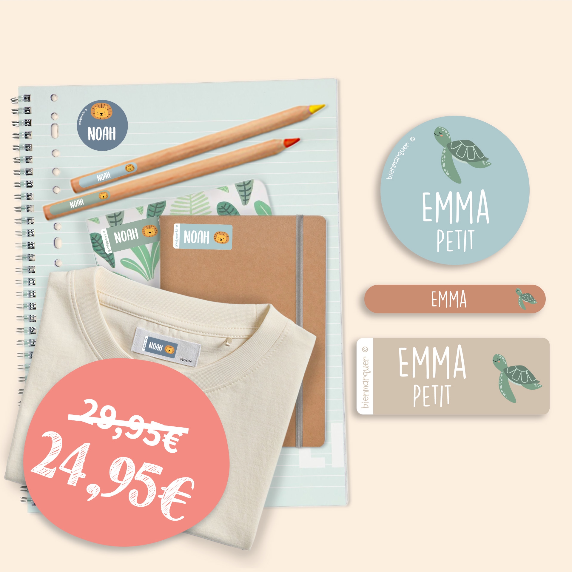 Pack Étiquettes Objets & Vêtements Autocollantes à Thème