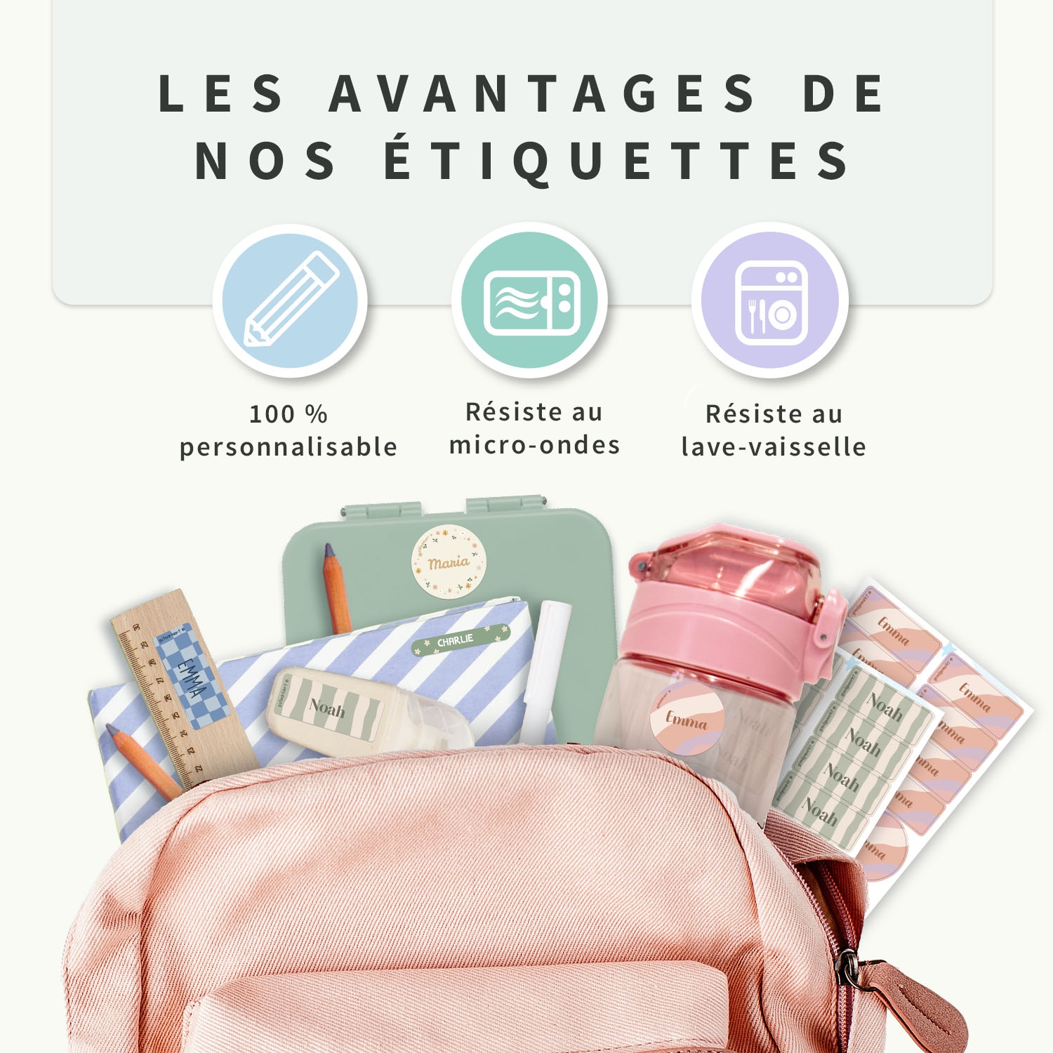 Pack d'Étiquettes Autocollantes pour Objets Tendance