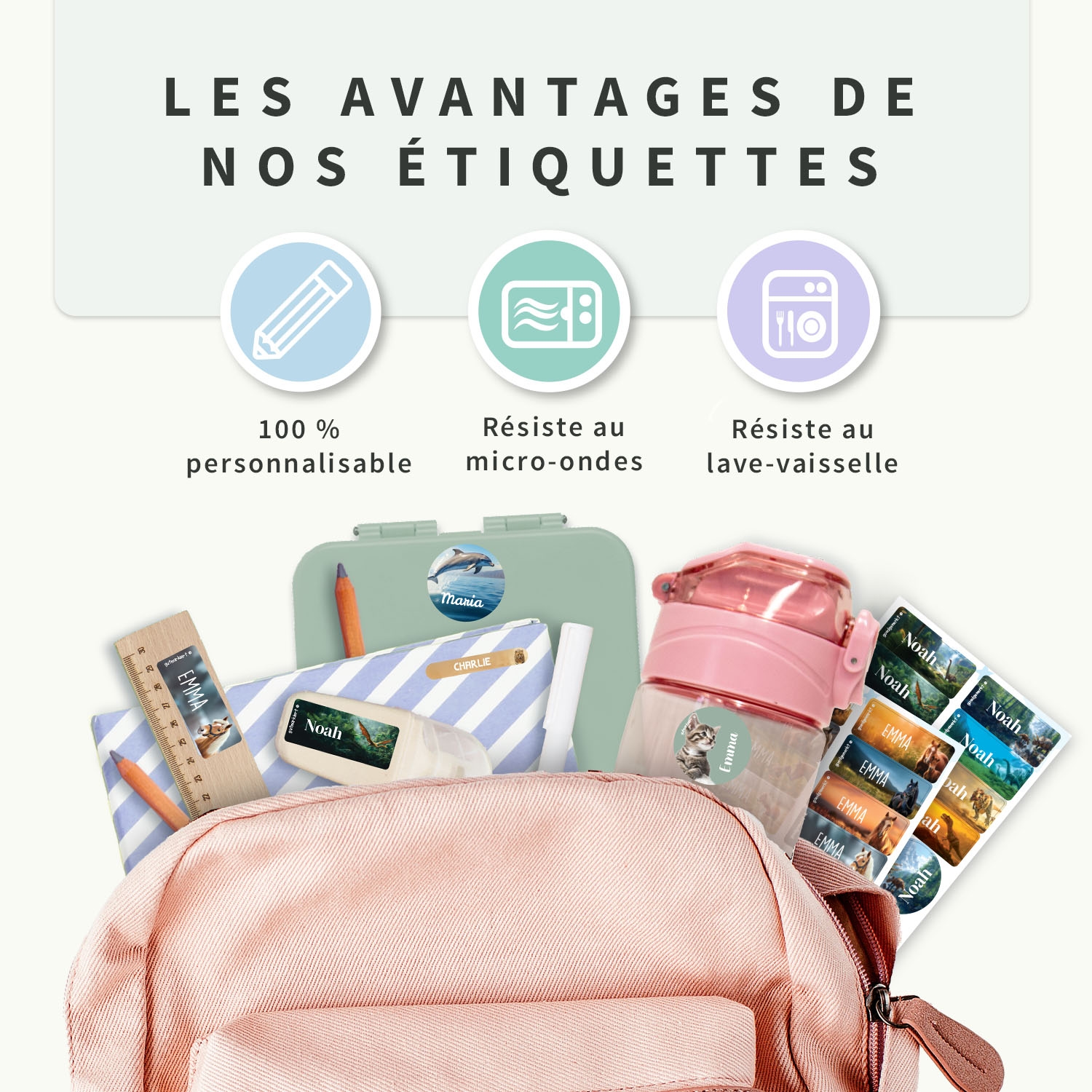 Pack d'Étiquettes Autocollantes pour Objets au motif réaliste