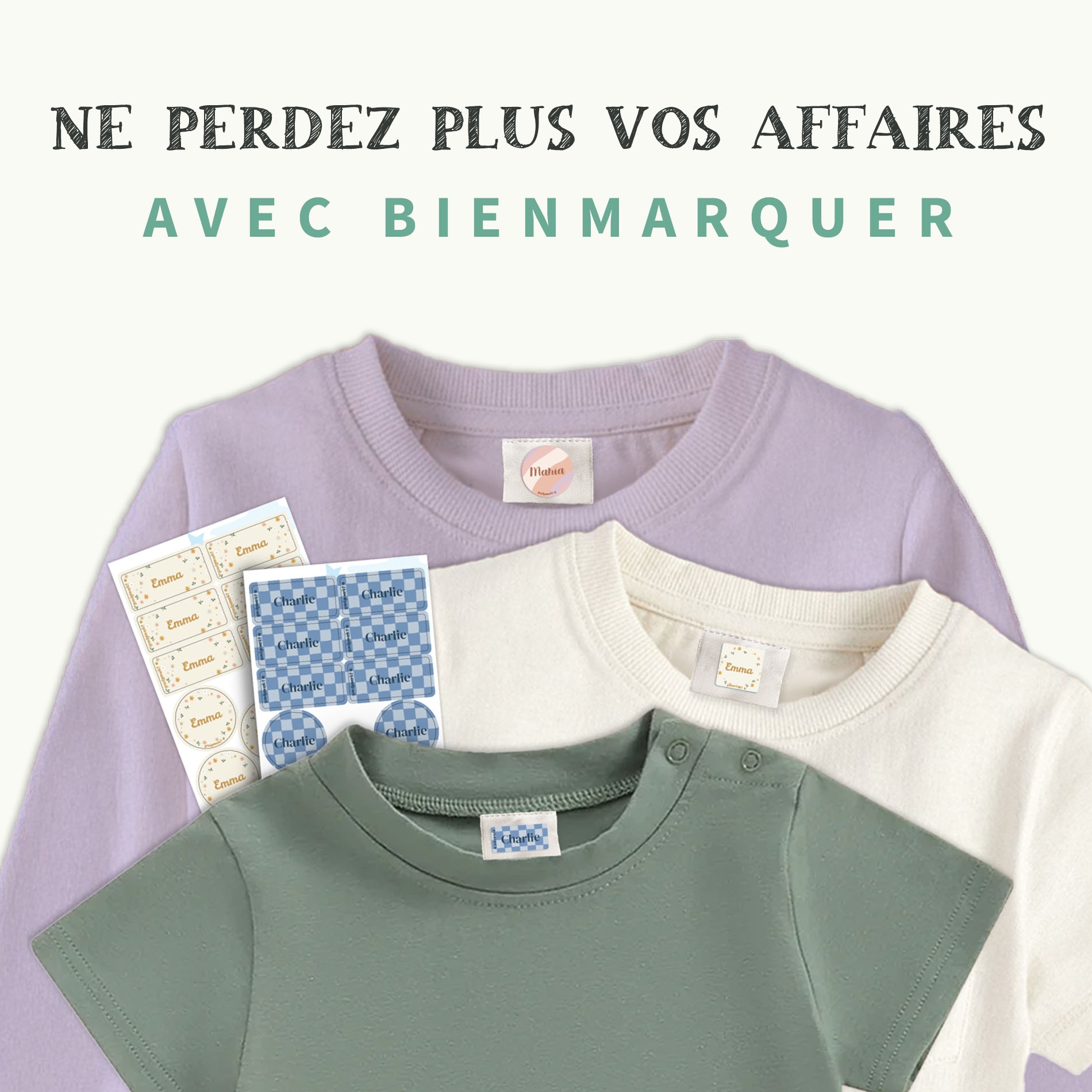 Pack d’Étiquettes Vêtements Autocollantes Tendance