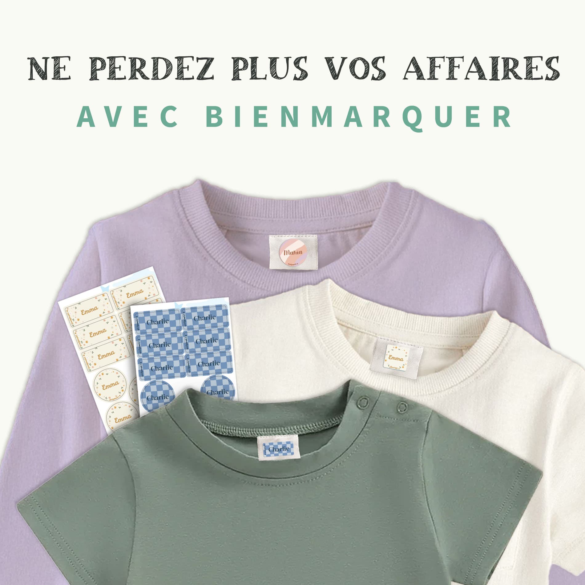Pack d’Étiquettes Vêtements Autocollantes Tendance