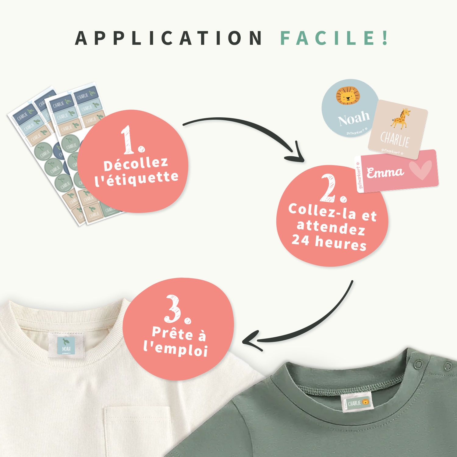 Pack d’Étiquettes Vêtements Autocollantes à Thème