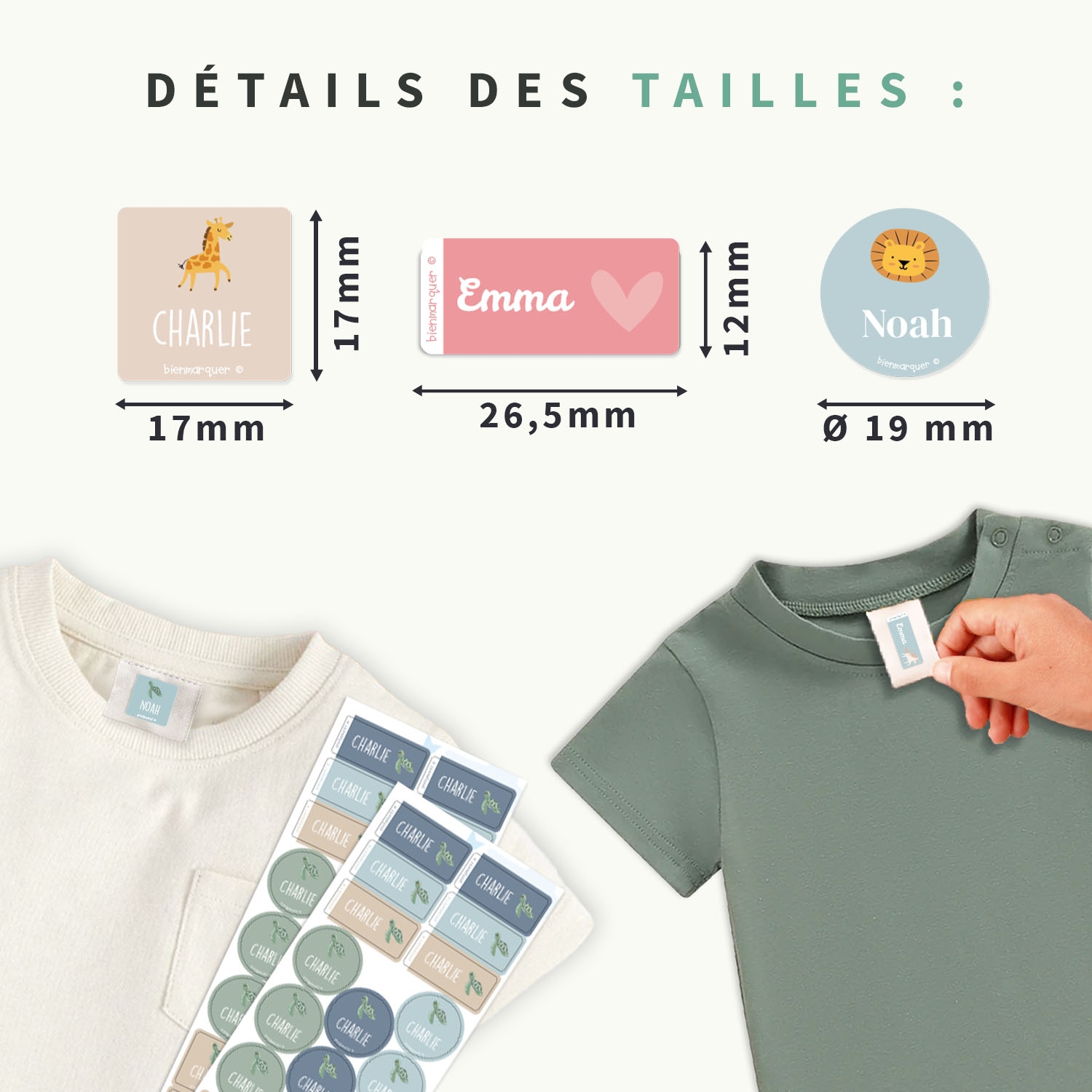 Pack d’Étiquettes Vêtements Autocollantes à Thème