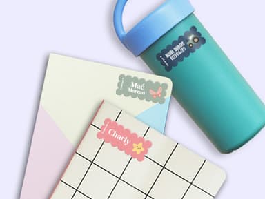 Étiquettes autocollantes avec bords ondulés à thème