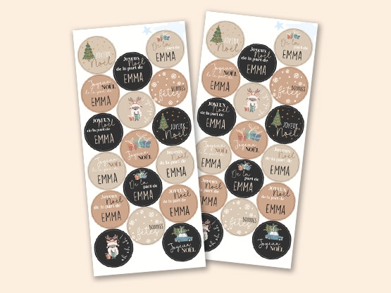 Étiquettes cadeaux de Noël personnalisées