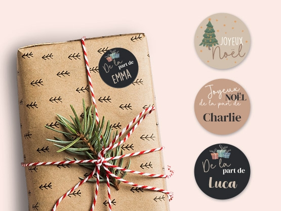 Étiquettes cadeaux de Noël personnalisées
