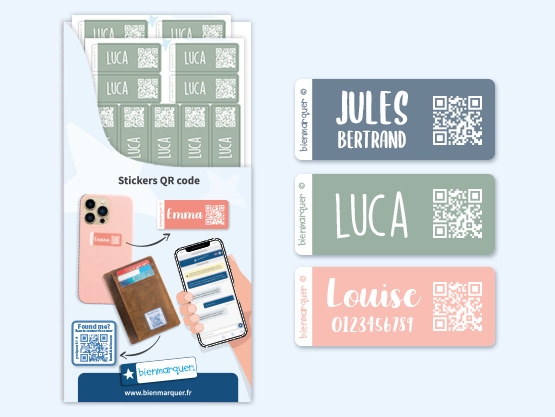 Stickers QR code + Prénom